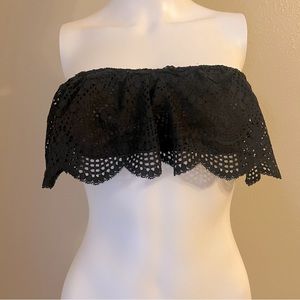 Victoria’s Secret black crochet bandeau top size Medium